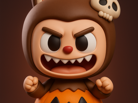 Labubu Pumpkin Halloween 3D Baskı Modeli