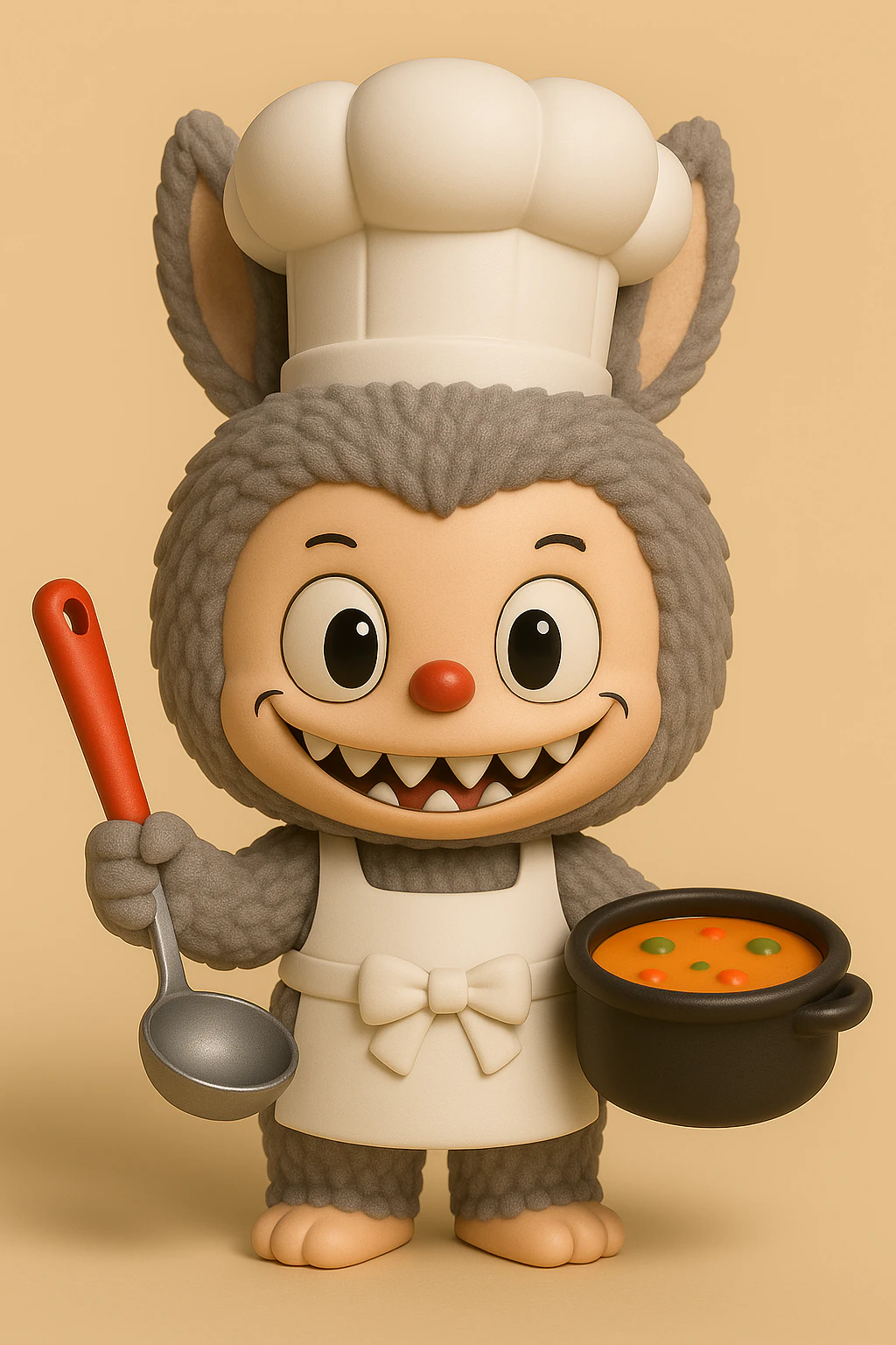 Labubu the Chef 3D Print Model .c4d .max .obj .3ds .fbx .stl .blend 