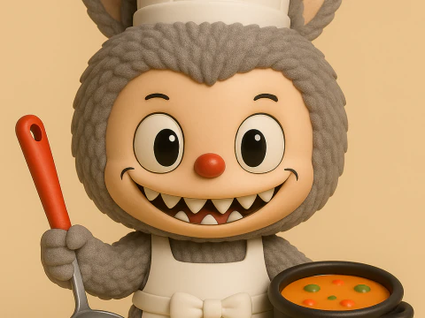 Шеф-кухар Лабубу 3D Принт Модель