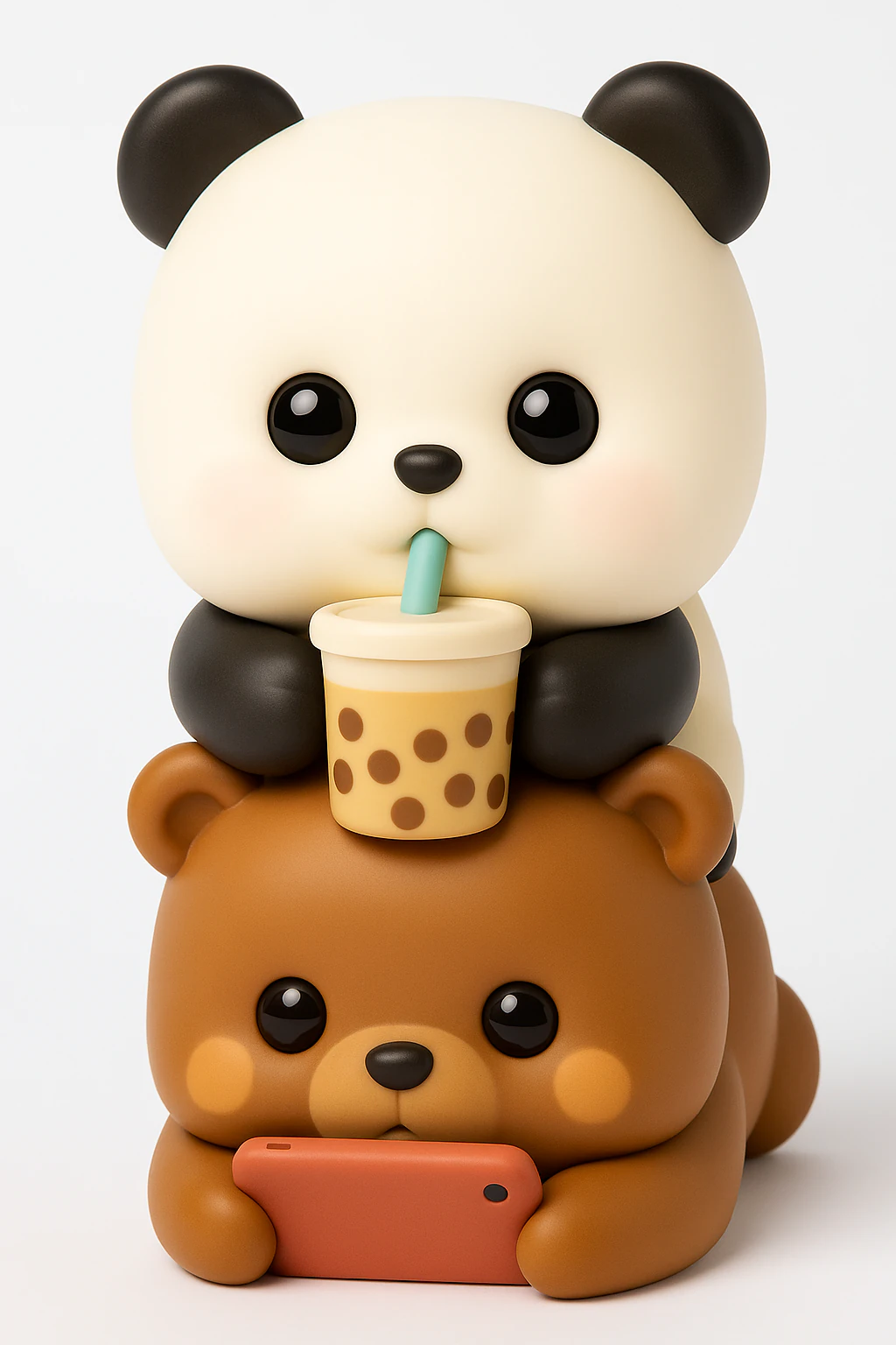 Panda and Bear Kawaii 3D Print Model .c4d .max .obj .3ds .fbx .stl .blend 