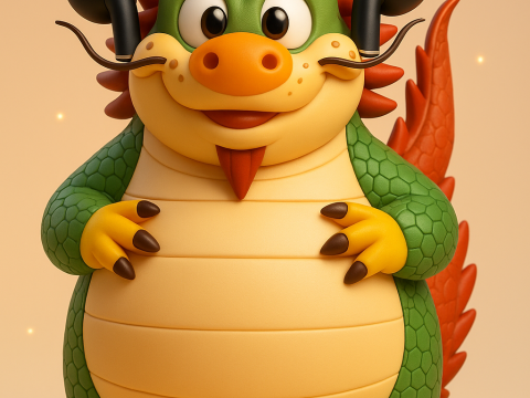 Chubby Dragon Cartoon 3D Baskı Modeli