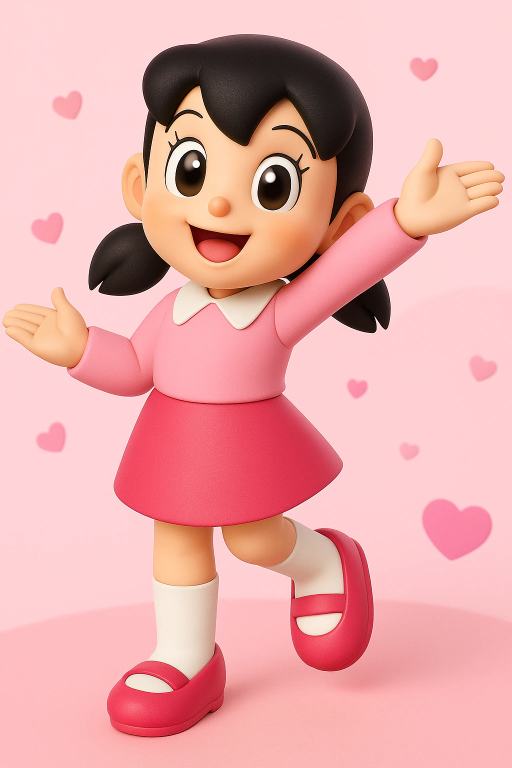 Shizuka from Doraemon 3D Print Model .c4d .max .obj .3ds .fbx .stl .blend 