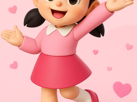 Shizuka from Doraemon Modèles 3D en vedette