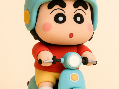 Shinchan Scooter Ride 3D Принт Модель