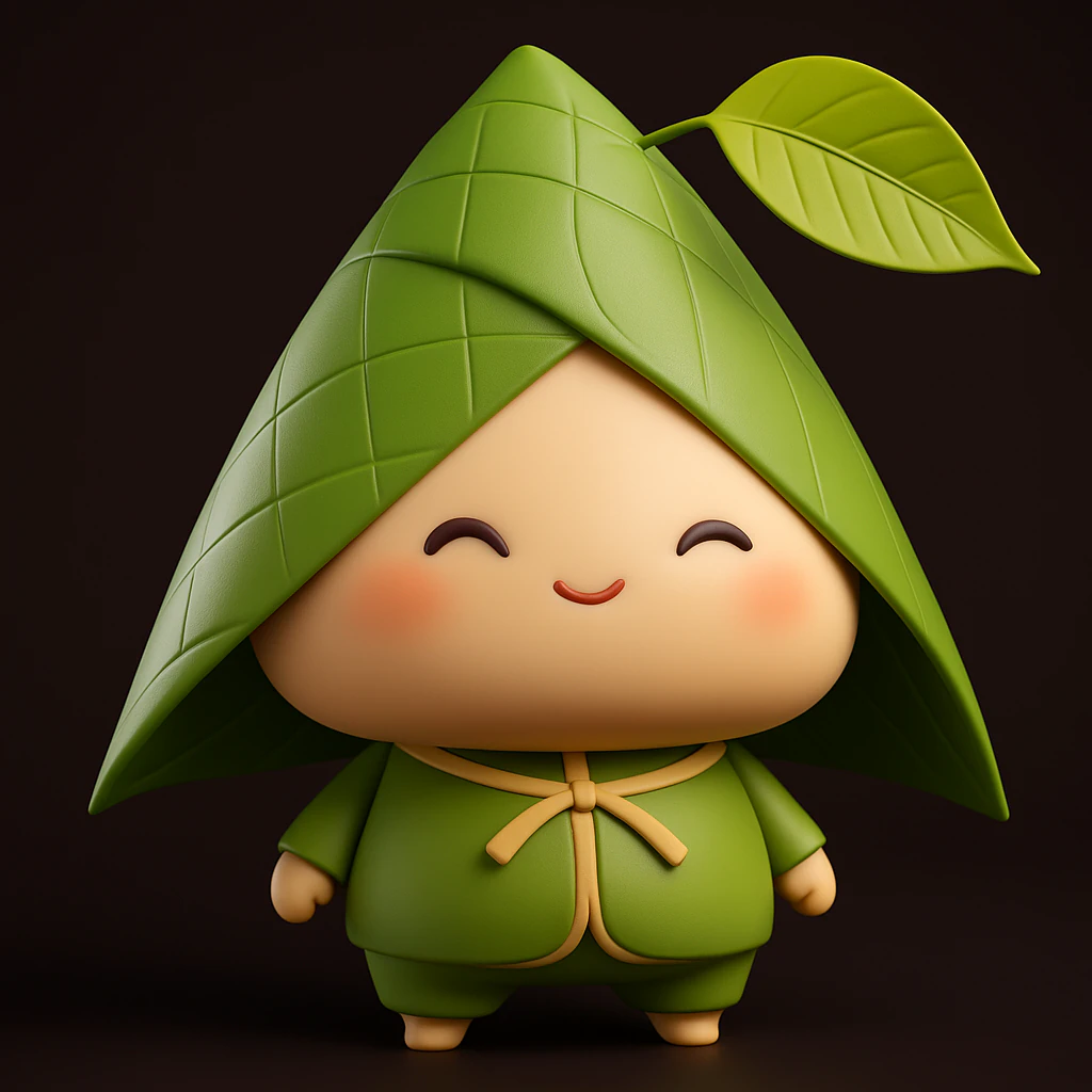 Cute Zongzi Character 3D Print Model .c4d .max .obj .3ds .fbx .stl .blend 