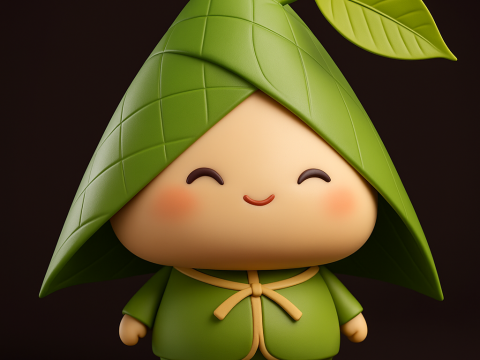 Cute Zongzi Character Modello di stampa 3D