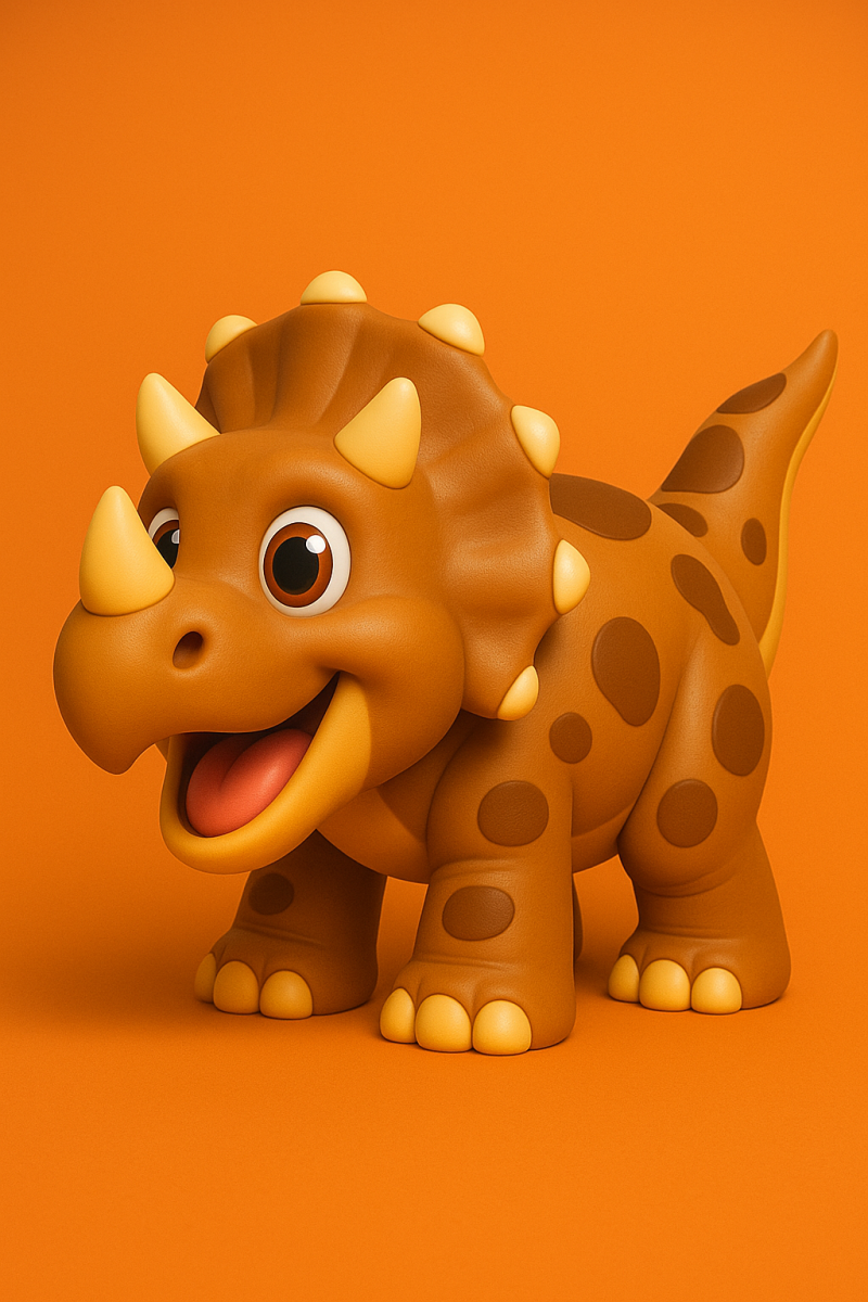 Playful Triceratops Dinosaur Modello di stampa 3D .c4d .max .obj .3ds .fbx .stl .blend 