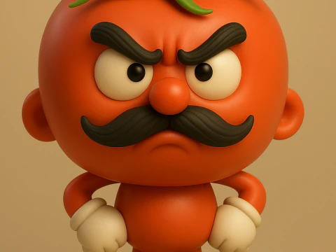 Tomate en col&egrave;re Modèles 3D en vedette