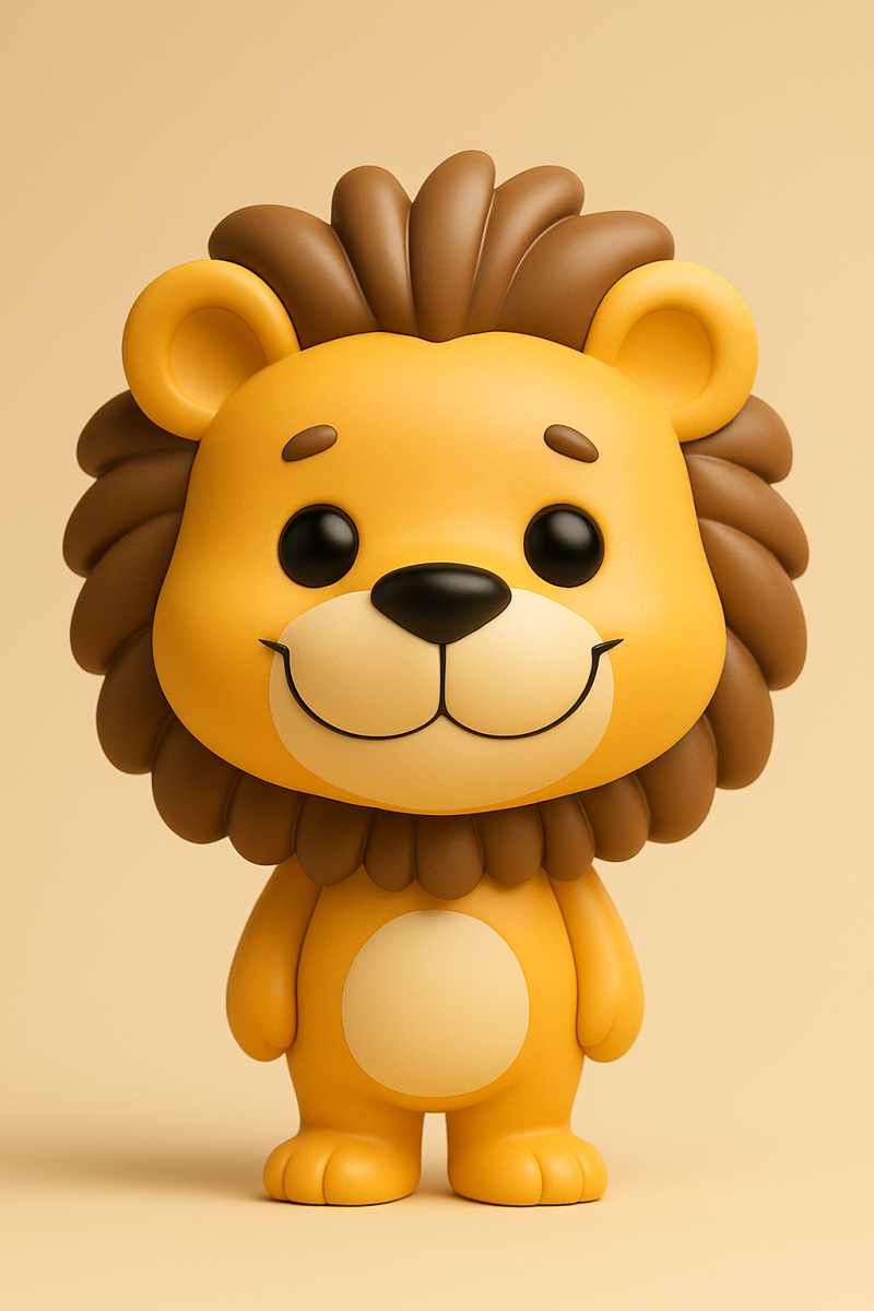 Smiling Safari Lion Modello di stampa 3D .c4d .max .obj .3ds .fbx .stl .blend