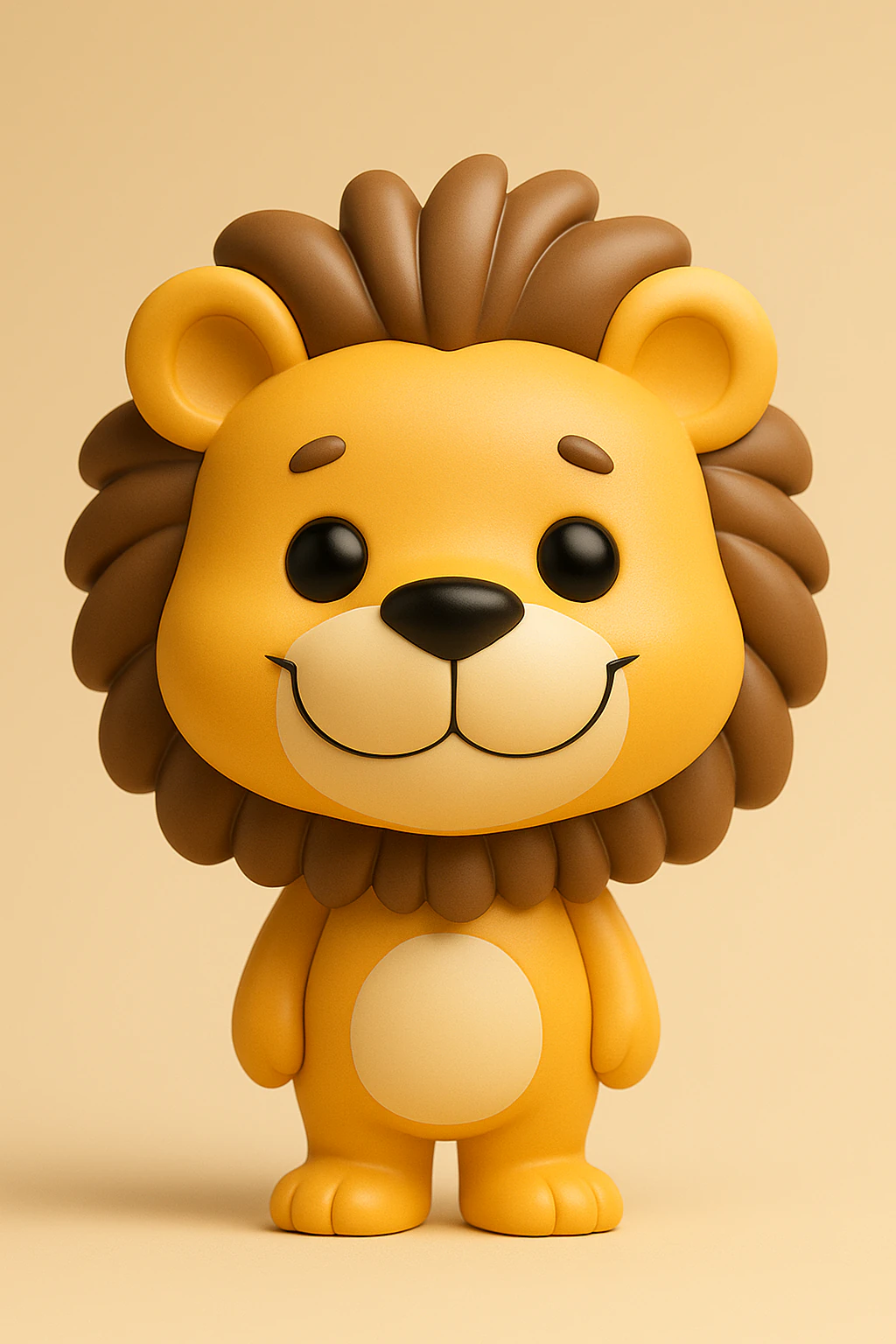 Smiling Safari Lion 3D Print Model .c4d .max .obj .3ds .fbx .stl .blend 