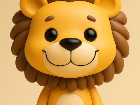 Smiling Safari Lion 3D Druckmodell