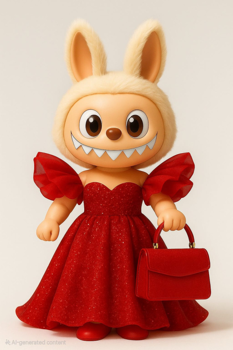 Glamorous Labubu in Gown Model Cetak 3D .c4d .max .obj .3ds .fbx .stl .blend