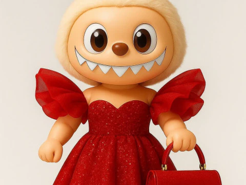 穿着礼服的迷人拉布布 3D 打印模型