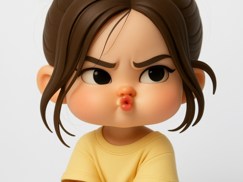 Pouting Chibi Girl 3D Принт Модель