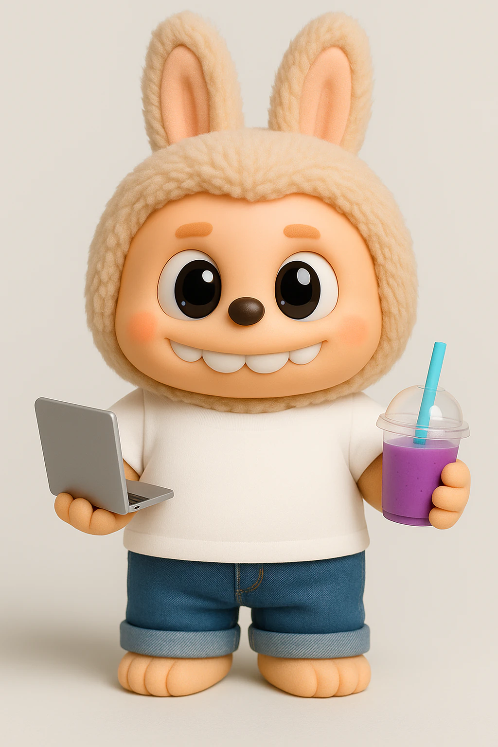 Working from Home Labubu 3D Print Model .c4d .max .obj .3ds .fbx .stl .blend 