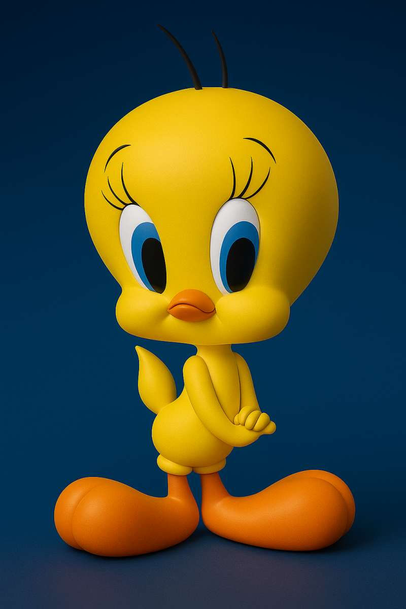 Tweety Bird From Looney Tunes 3D Принт Модель .c4d .max .obj .3ds .fbx .stl .blend 