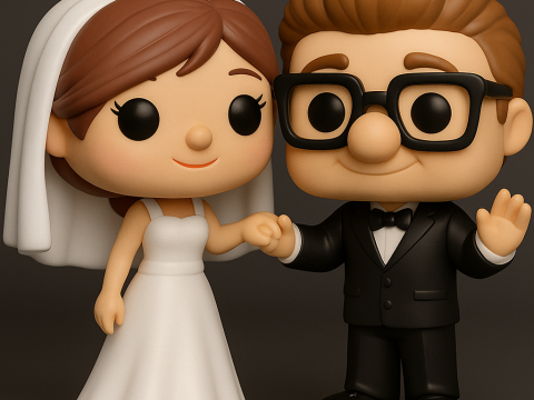 Funko Pop Wedding Carl and Ellie Model do druku 3D