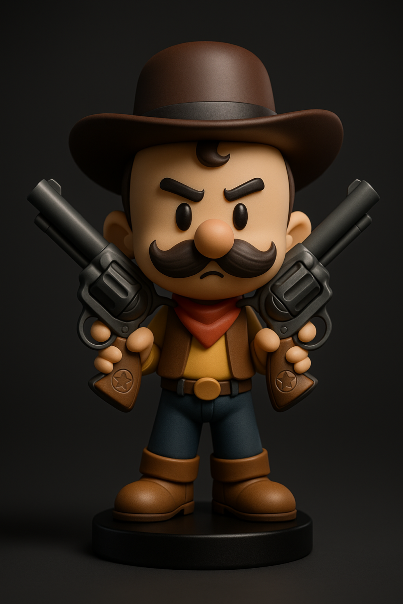 Retro Cowboy 3Dプリントモデル .c4d .max .obj .3ds .fbx .stl .blend 