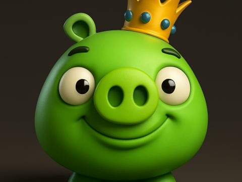 King Pig with Legs from Angry Birds Model do druku 3D