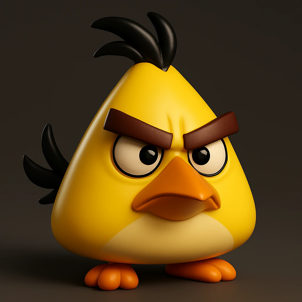 Chuck Yellow with Legs Angry Bird 3D Print Model .c4d .max .obj .3ds .fbx .stl .blend 