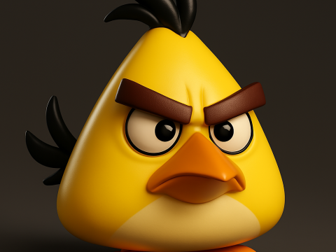 Chuck Yellow with Legs Angry Bird Model do druku 3D