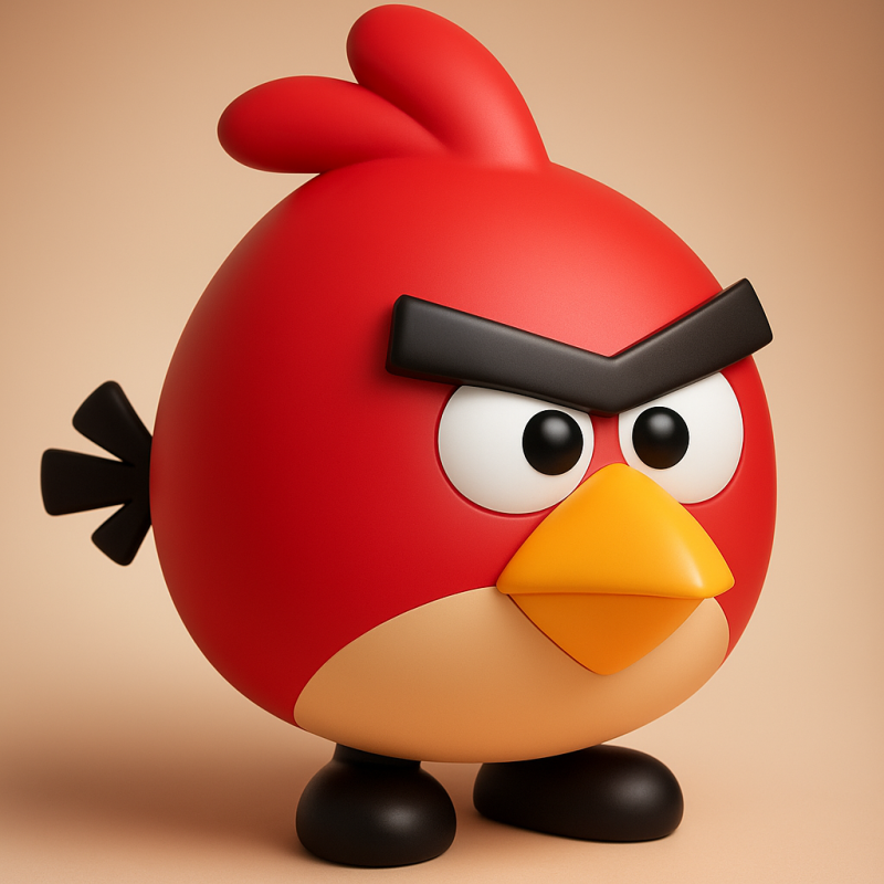 Red Angry bird with Legs Modèles 3D en vedette .c4d .max .obj .3ds .fbx .stl .blend 