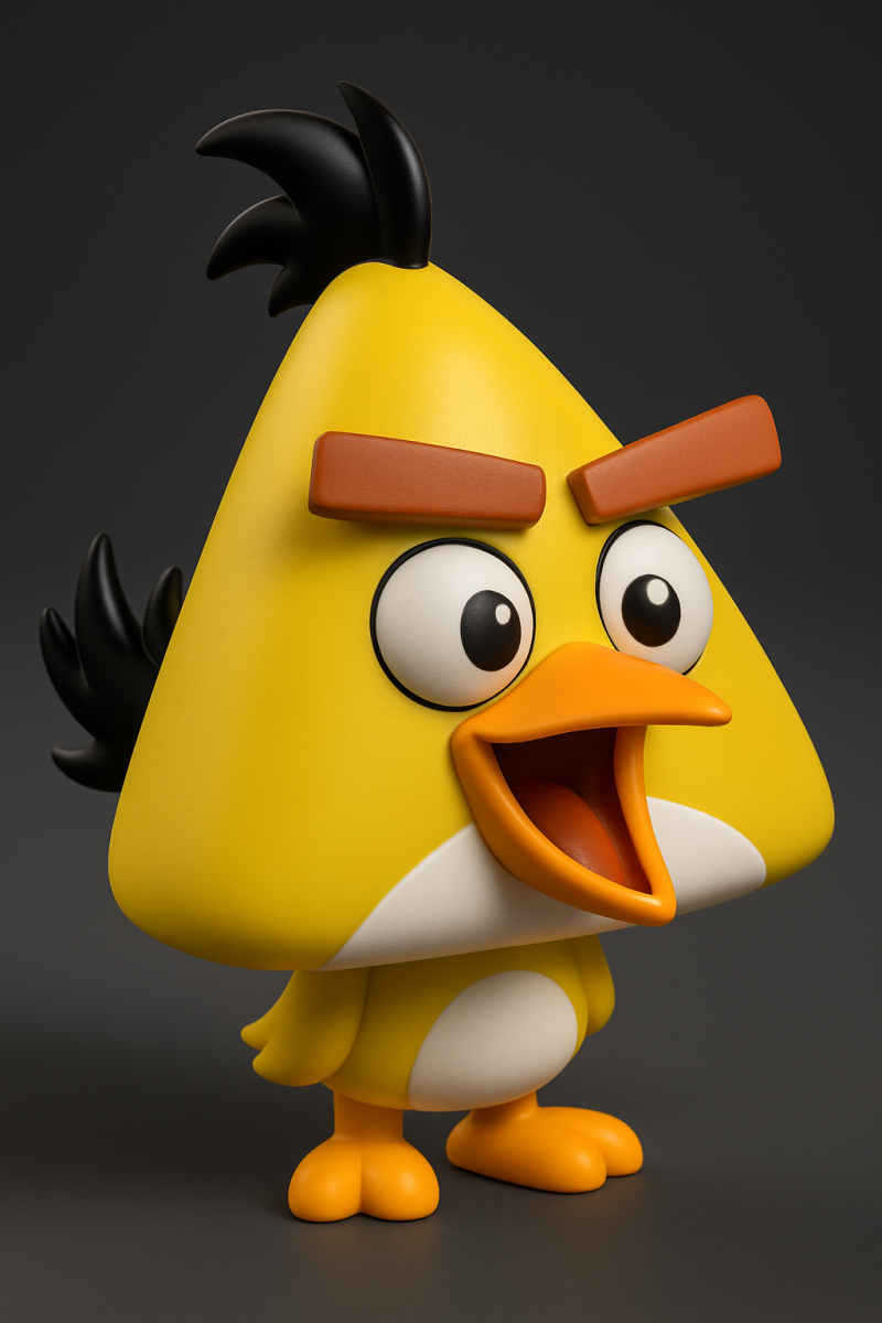 Chuck Yellow with Body Angry Bird Modelo de impresión 3D .c4d .max .obj .3ds .fbx .stl .blend