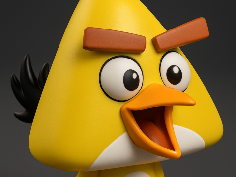 Chuck Yellow with Body Angry Bird Model do druku 3D