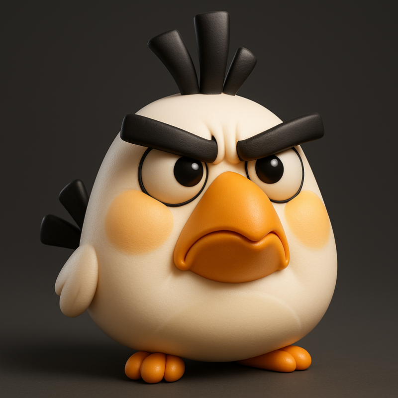 Chuck Yellow with Body Angry Bird Modelo de impresión 3D .c4d .max .obj .3ds .fbx .stl .blend