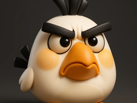 बॉडी एंग्री बर्ड के साथ चक पीला 3D प्रिंट मॉडल