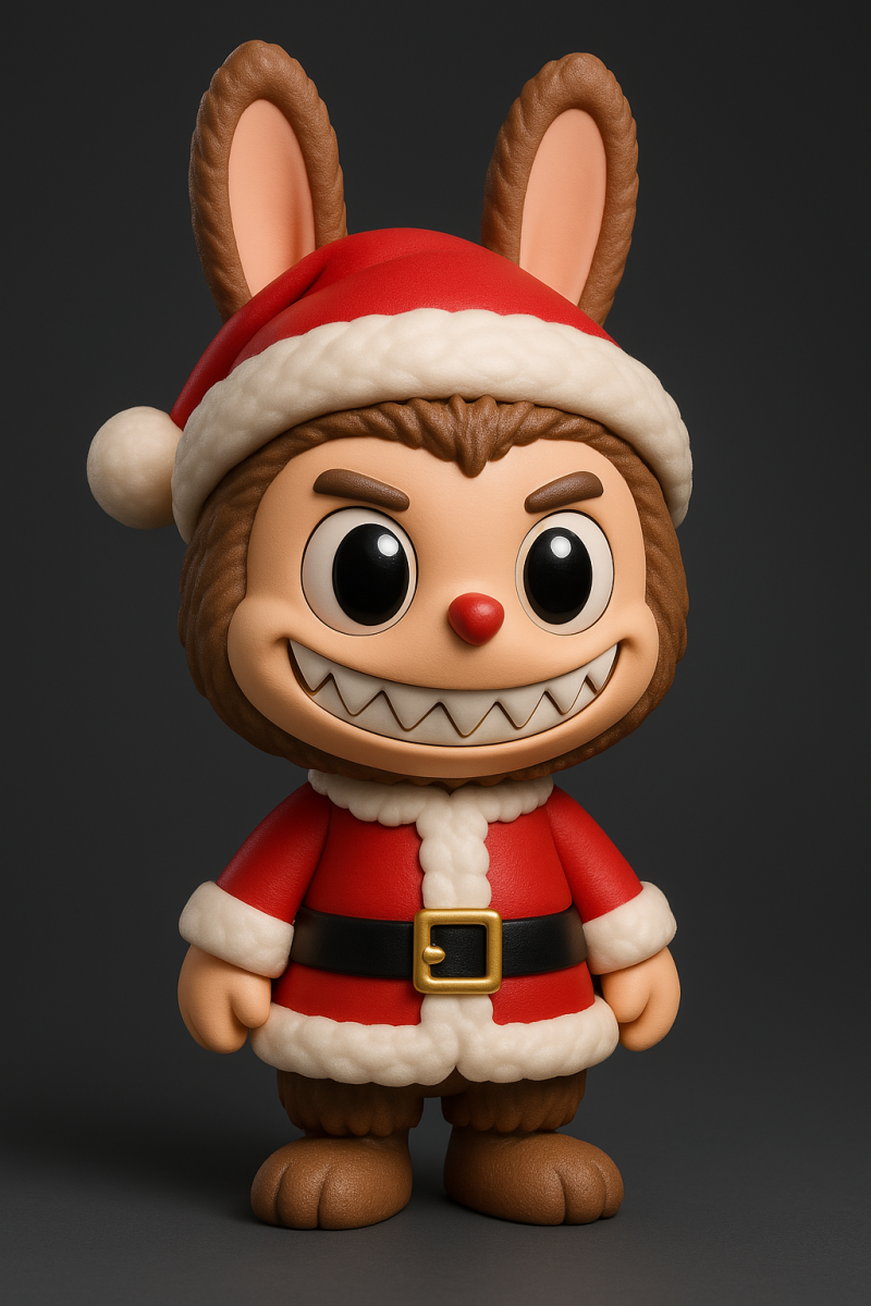 Santa Claus Labubu 3D Print Model .c4d .max .obj .3ds .fbx .stl .blend