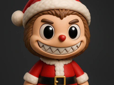 Дід Мороз Лабубу 3D Принт Модель