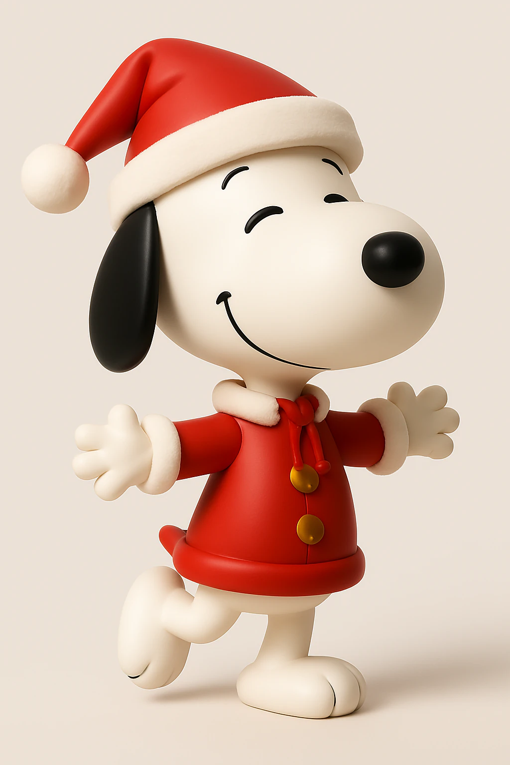 Snoopy as Santa Claus 3D Print Model .c4d .max .obj .3ds .fbx .stl .blend 