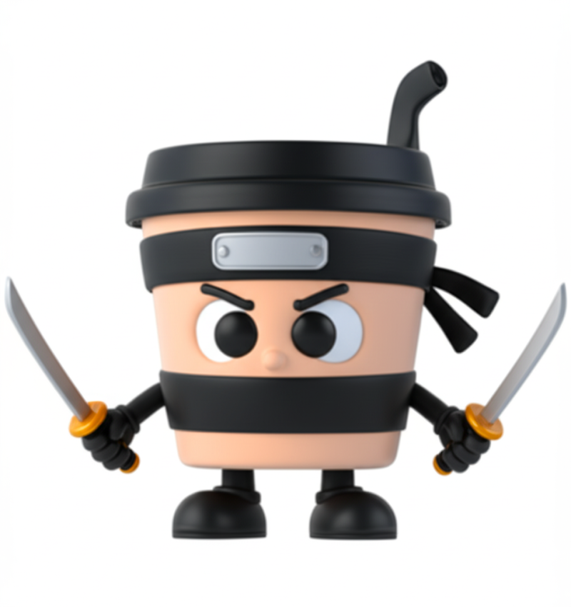 Coffee Ninja Modello di stampa 3D .c4d .max .obj .3ds .fbx .stl .blend