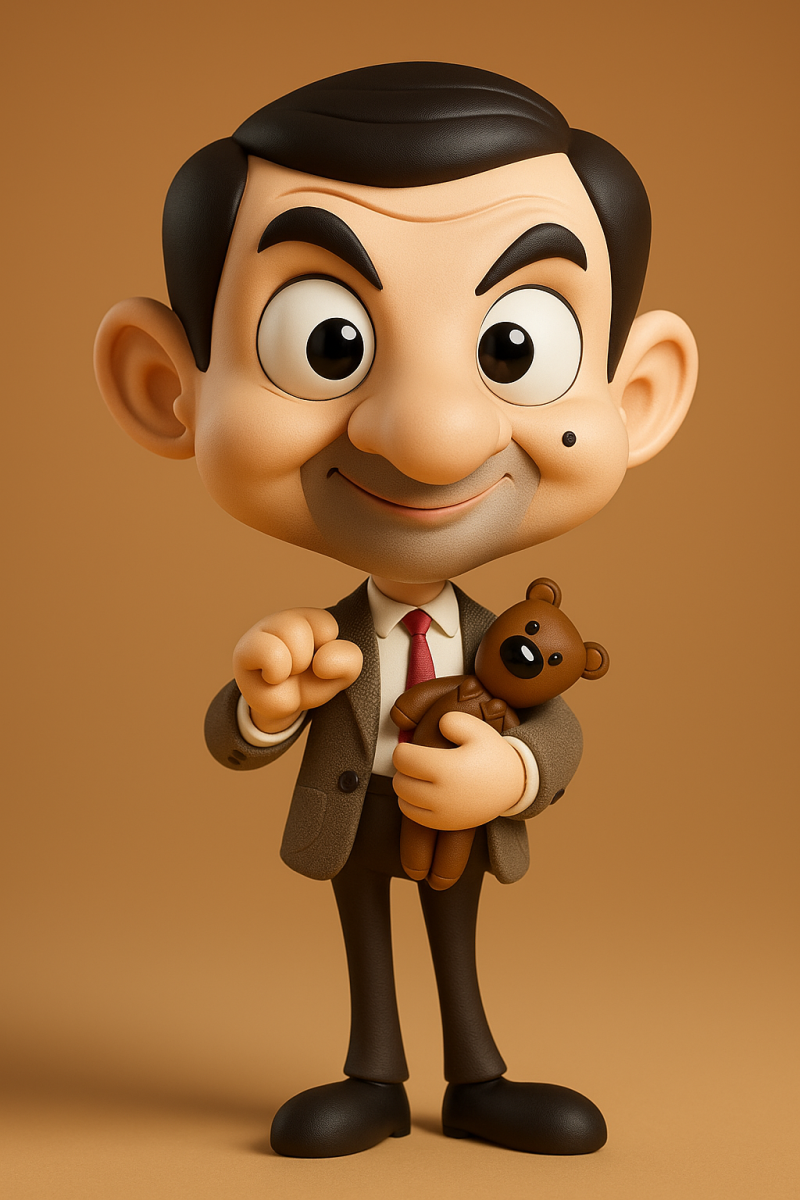 Mr Bean and Teddy 3D 打印模型 .c4d .max .obj .3ds .fbx .stl .blend