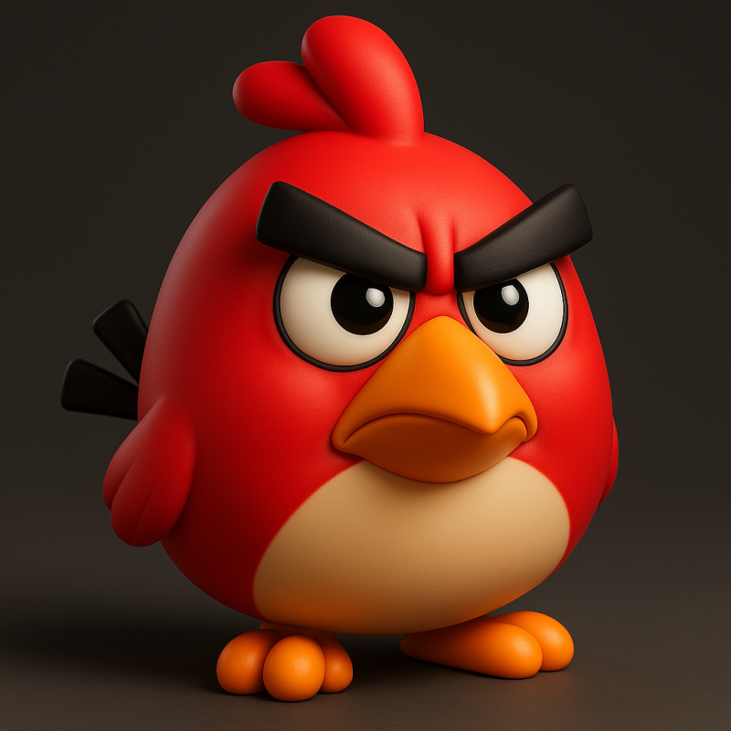 Matilda Red Angry bird with Legs 3D 打印模型 .c4d .max .obj .3ds .fbx .stl .blend 