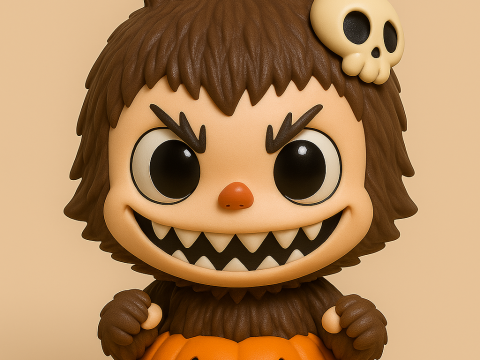 Labubu Skull Pumpkin Halloween 3D 프린트 모델