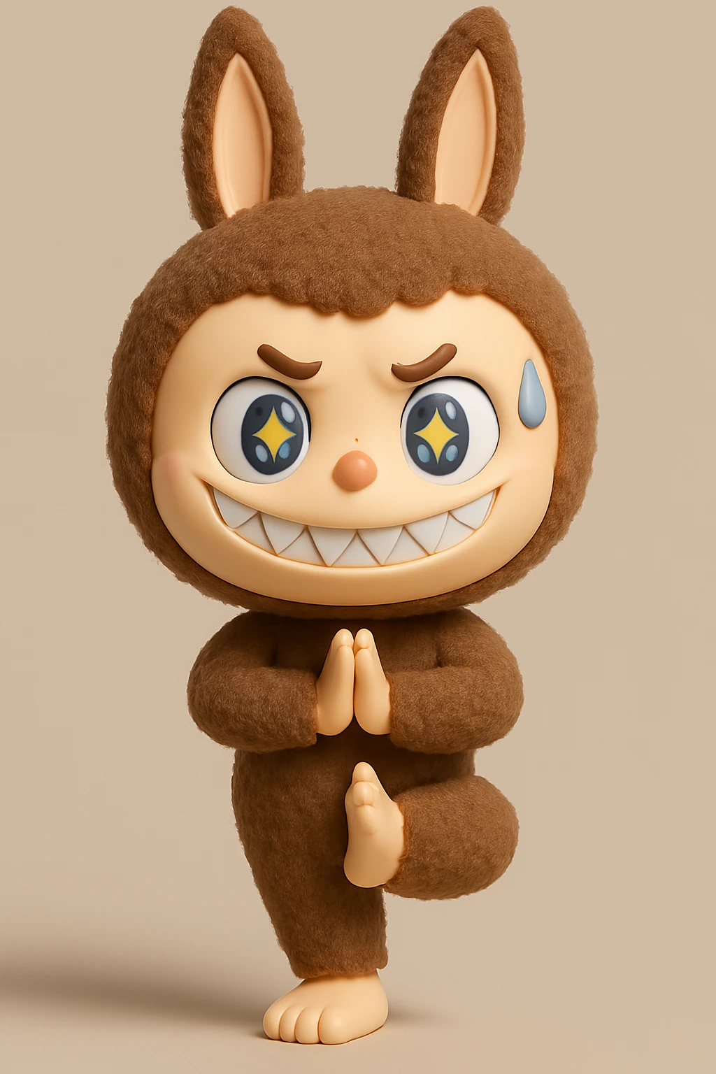 Labubu Doing Yoga 3D Print Model .c4d .max .obj .3ds .fbx .stl .blend 