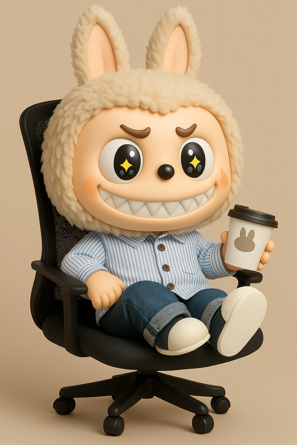 Corporate Labubu 3D Print Model .c4d .max .obj .3ds .fbx .stl .blend