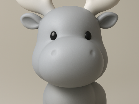 Kawaii Moose 3D Druckmodell