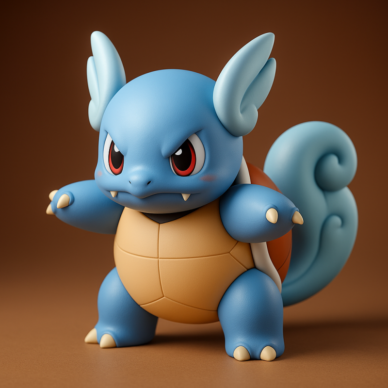 Pokemon Wartortle 3D Print Model .c4d .max .obj .3ds .fbx .stl .blend 