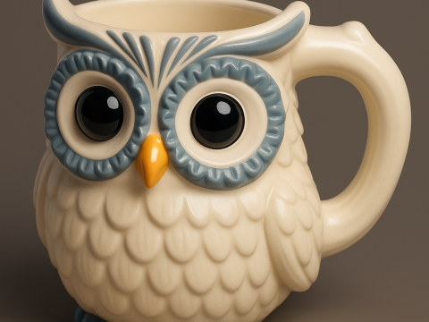 Owl Coffee Cup 3D प्रिंट मॉडल