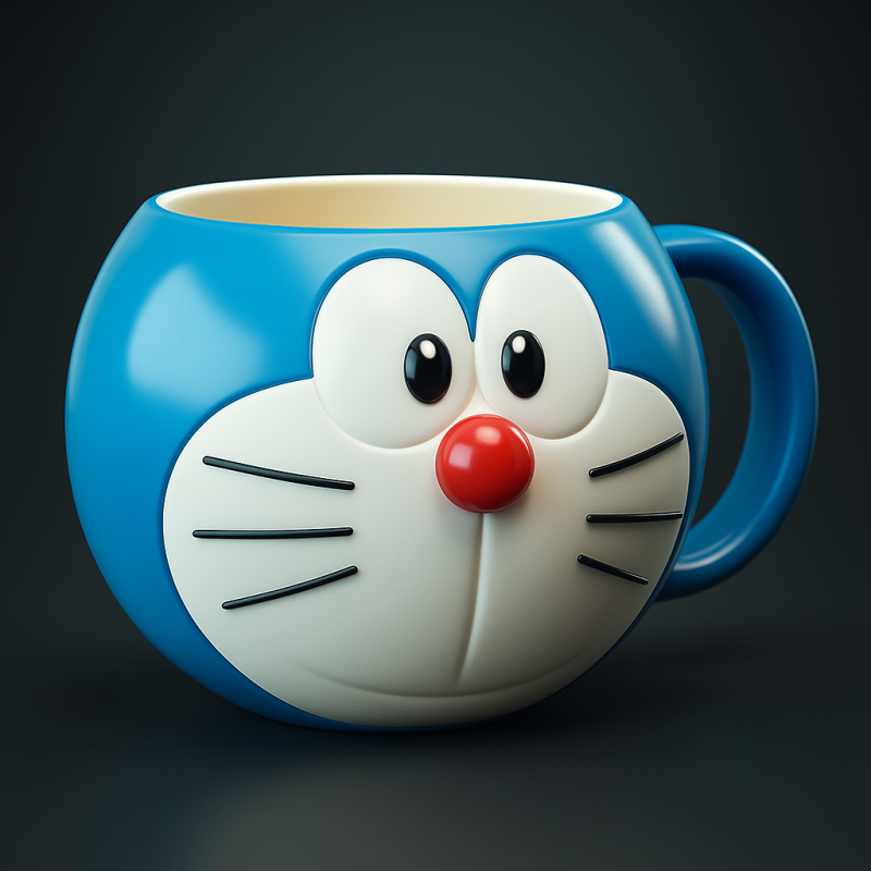 Doraemon Coffee Cup 3D Baskı Modeli .c4d .max .obj .3ds .fbx .stl .blend 
