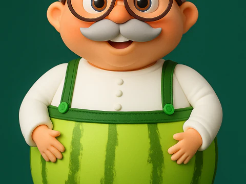 西瓜爷爷 3D 打印模型