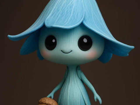 Blue Flower Spirit 3D Print Model