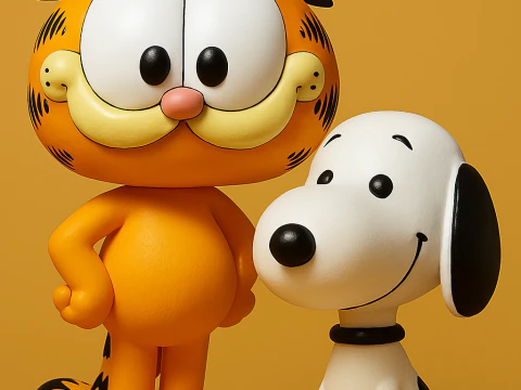Garfield ve Snoopy 3D Baskı Modeli