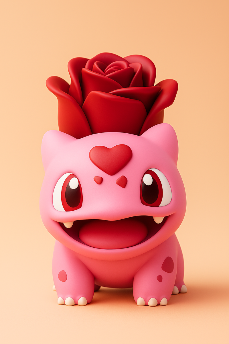 Valentine Bulbasaur Pokemon 3D प्रिंट मॉडल .c4d .max .obj .3ds .fbx .stl .blend