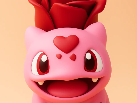 Pokemon Bulbasaur di San Valentino Modello di stampa 3D