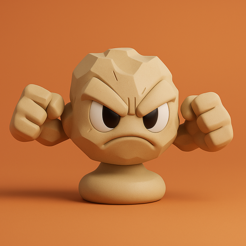 Pokemon Geodude 3D प्रिंट मॉडल .c4d .max .obj .3ds .fbx .stl .blend 