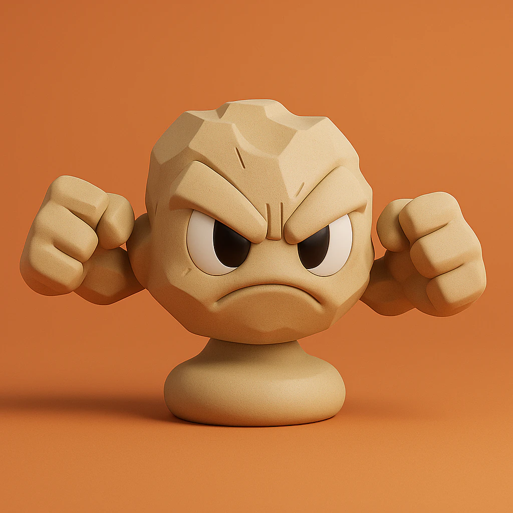 Pokemon Geodude 3D Print Model .c4d .max .obj .3ds .fbx .stl .blend 